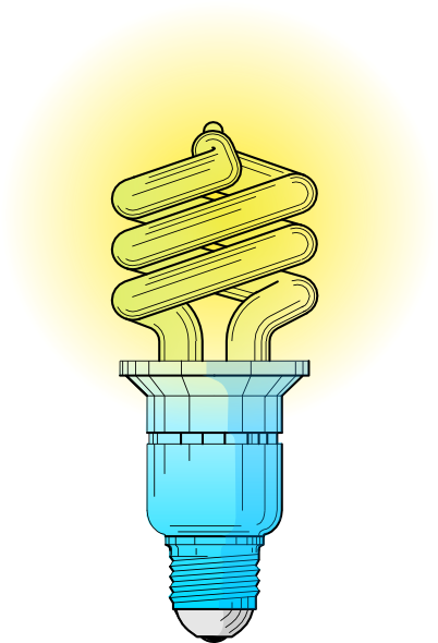 Compact fluorescent light bulb clip art at vector clip