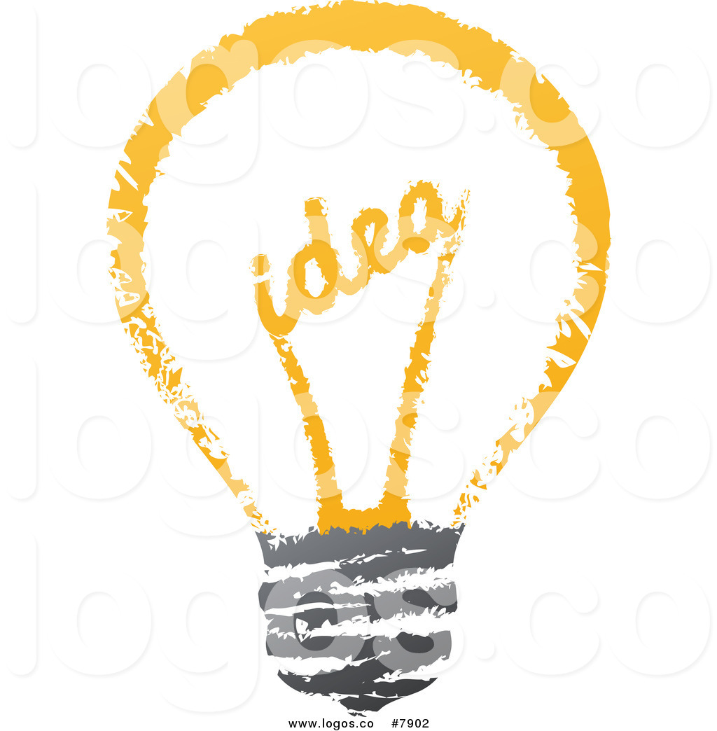 Royalty free clip art vector sketched idea filament light bulb