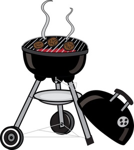 Barbecue clipart image burgers cooking on a bbq grill