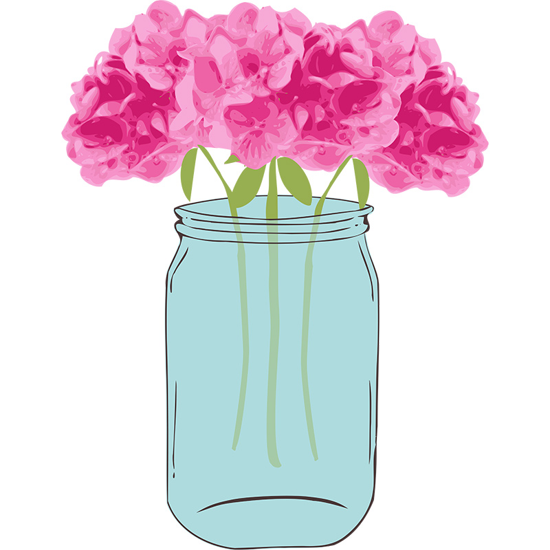 Floral vector with mason jar clip art pixel candy paperie