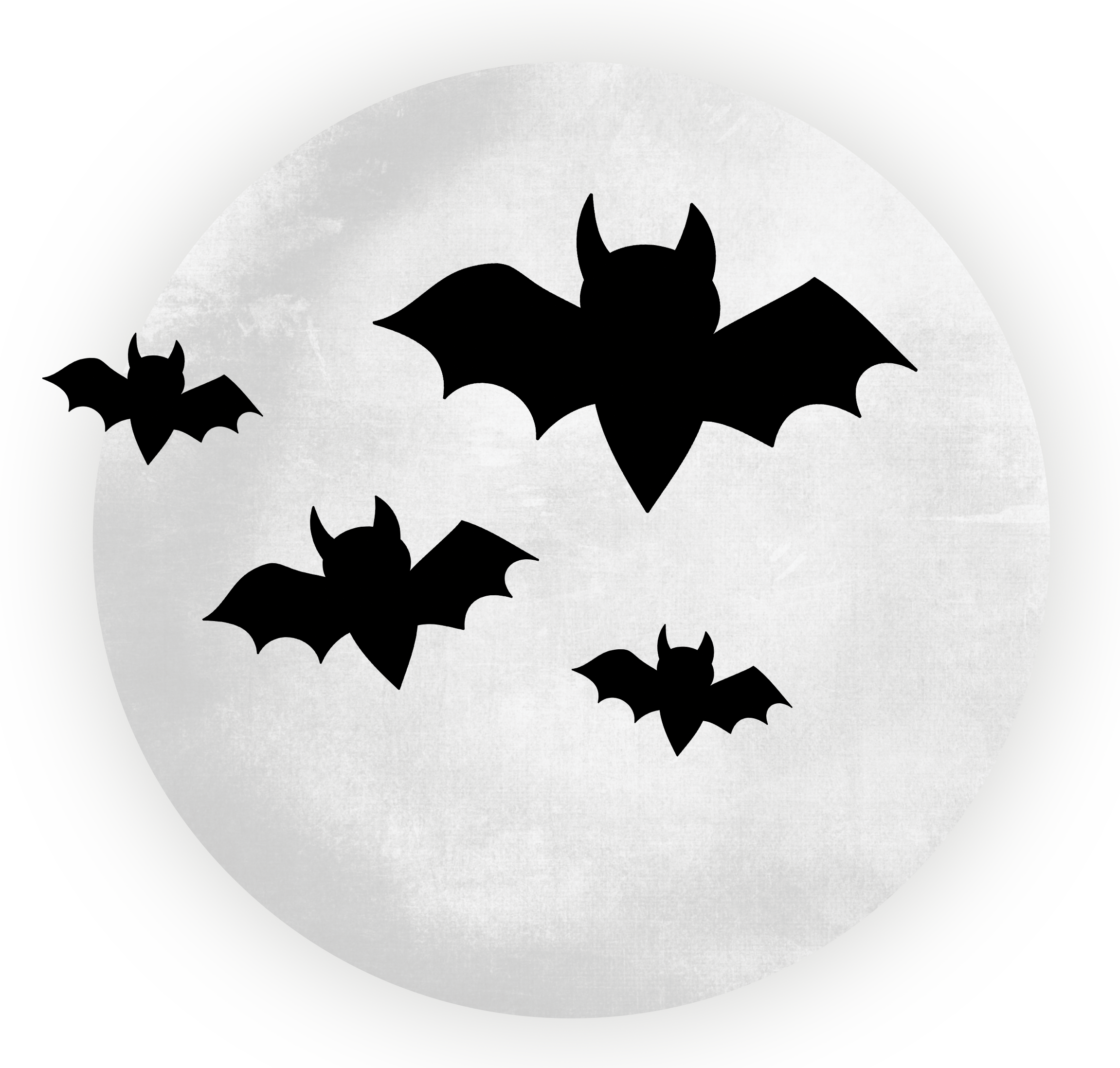 Large transparent moon with bats halloween clipart 0