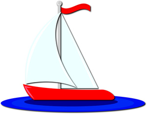 One sail sailboat clipart