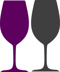 Purple and gray wine glasses clip art at vector clip
