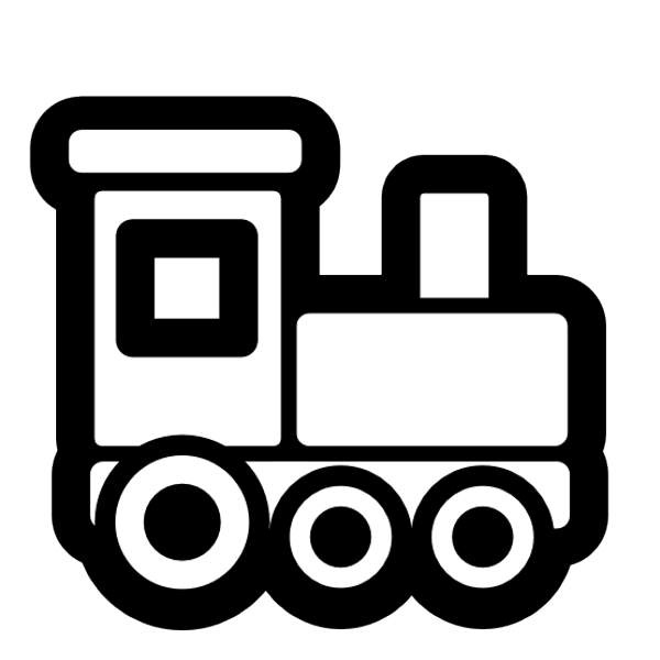 Toy train clipart black and white