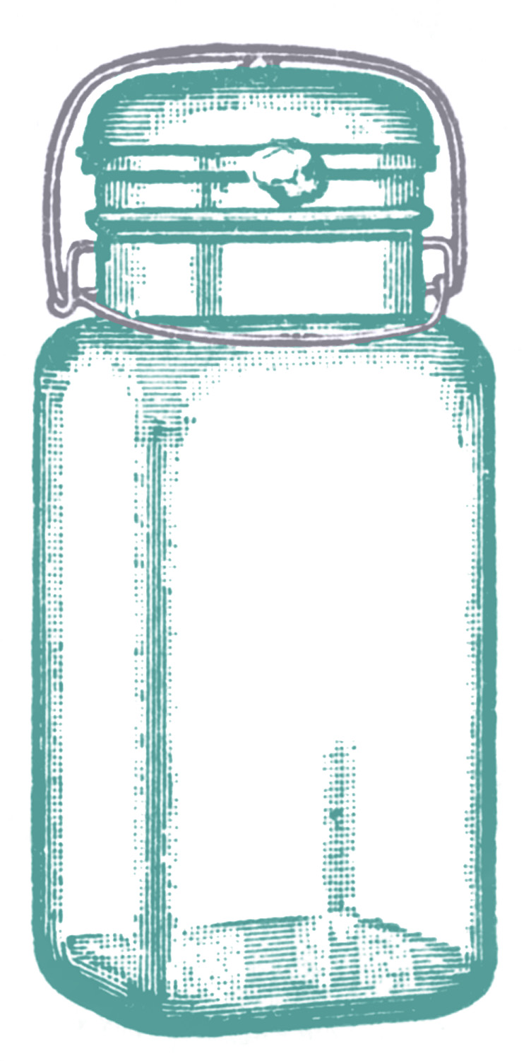 Vintage clip art cute glass mason jar label the graphics fairy