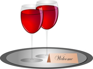 Wine clipart image wine on a silver tray