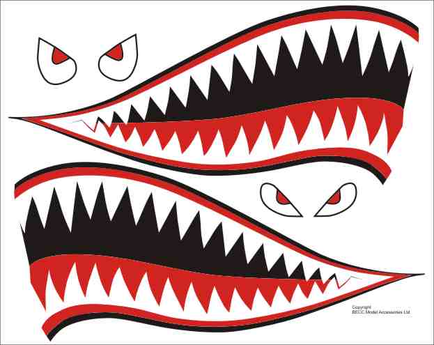 Airplane shark mouth clipart