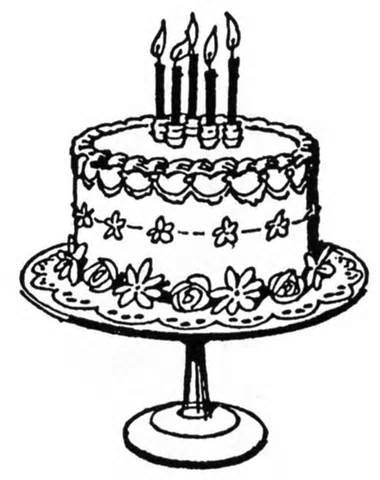 Birthday cake clip art black and white photo nice