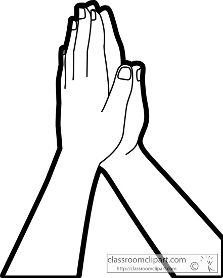 Designs and praying hands clipart black and white