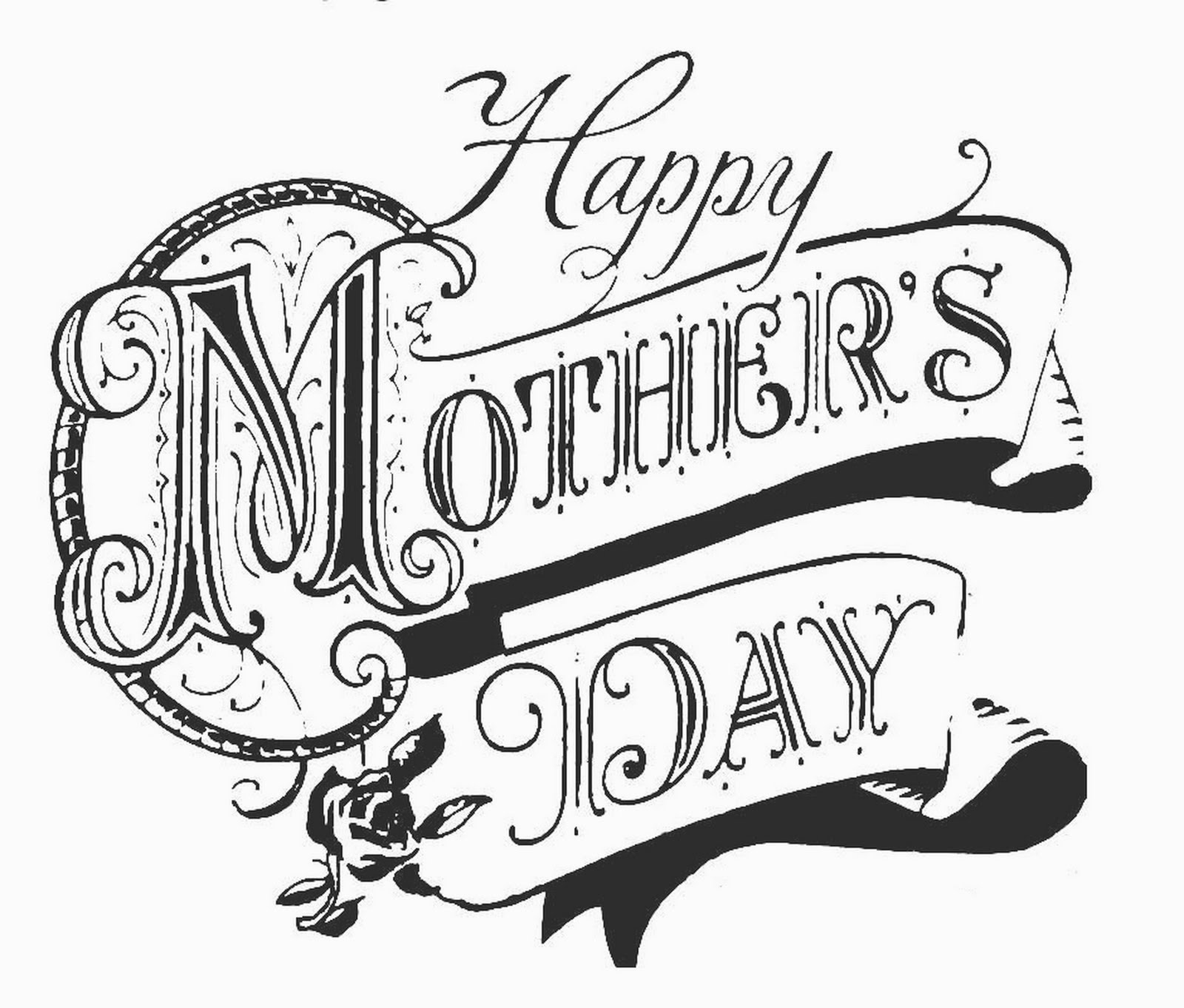 Happy mothers day clip art black and white 2 vivienne
