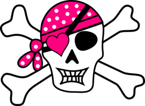 Pink pirate cross bones clip art at vector clip art