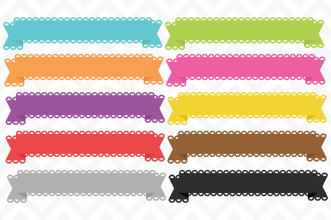 Ribbon banner clipart products creative market