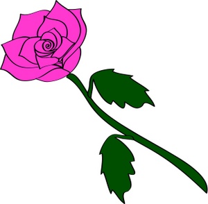 Rose clipart image clip art illustration of a single pink rose