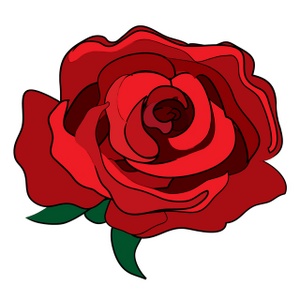Single red rose clip art clipart