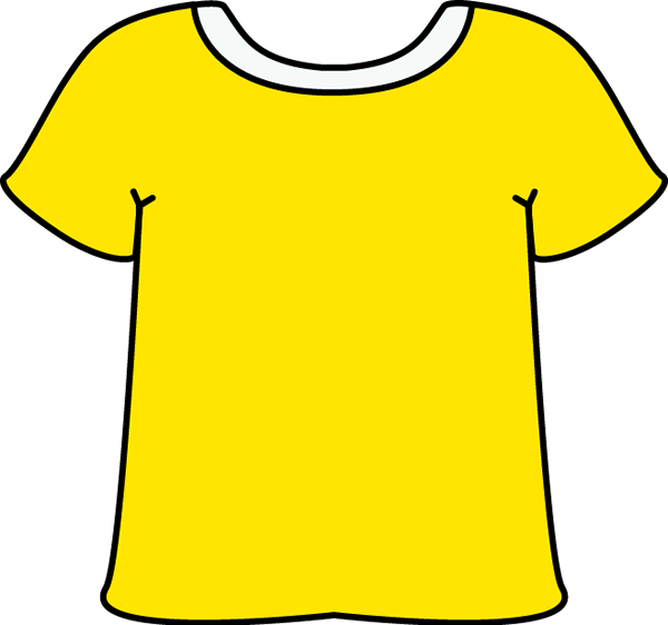 T shirt yellow tshirt with a white collar clip art yellow tshirt with a