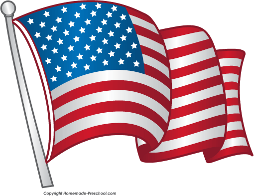 American flag wave metal