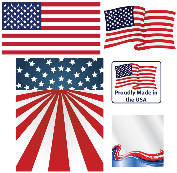 American flags clipart free vector