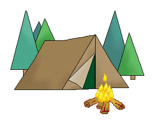 Camping clip art tents tents and stylized forest