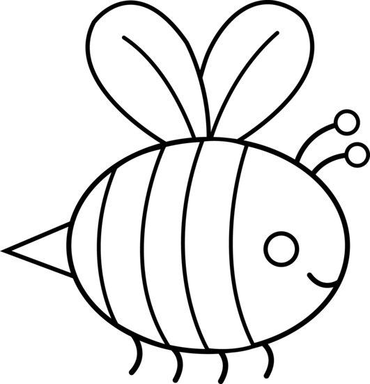 Cute bumble bee line art free clip art