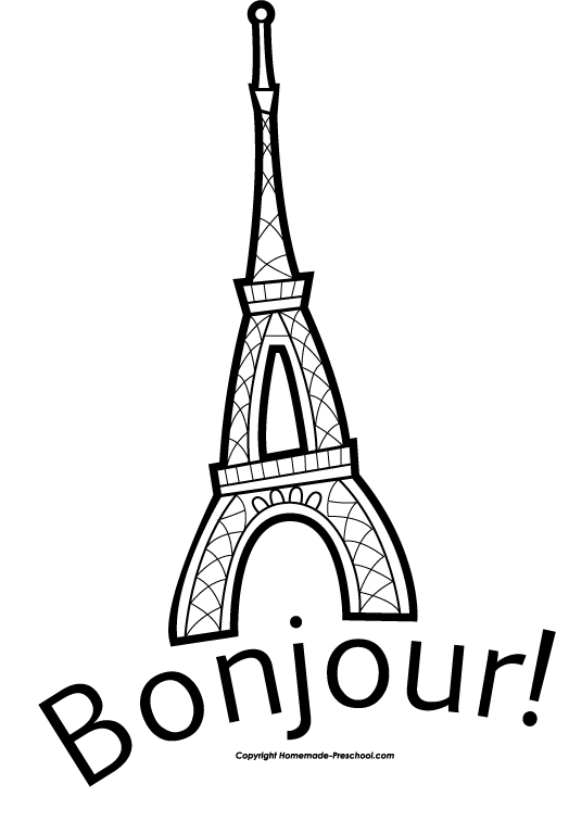 Eiffel tower line drawing clipart free clip art images