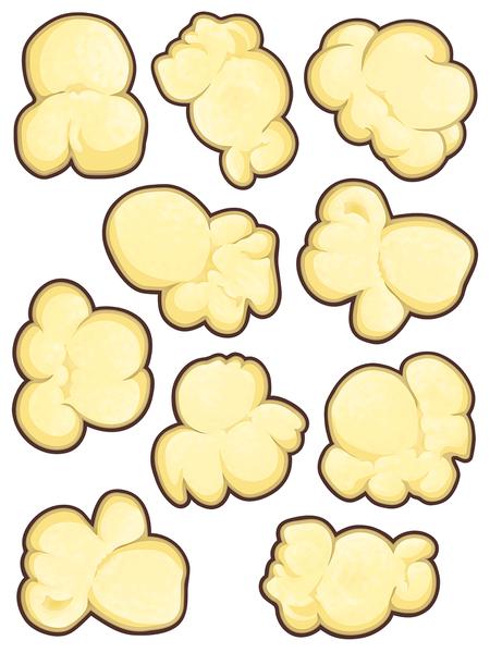 Free coloring pages of popcorn pieces