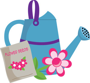 Gardening clipart image clip art illustration of a watering can