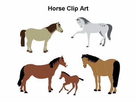 Horse clip art template powerpoint 1
