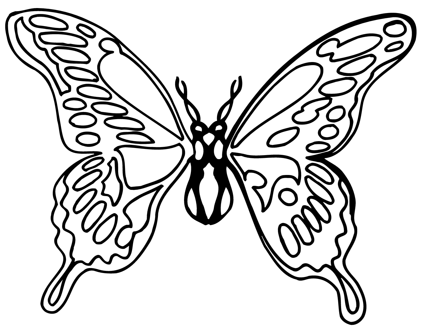 Monarch butterfly black and white clipart clipart