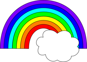 Rainbow clouds clipart