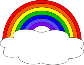 Rainbow with single cloud clip art at vector clip art