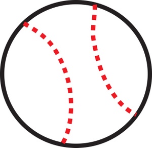 Baseball clipart image clip art illustration of a white baseball