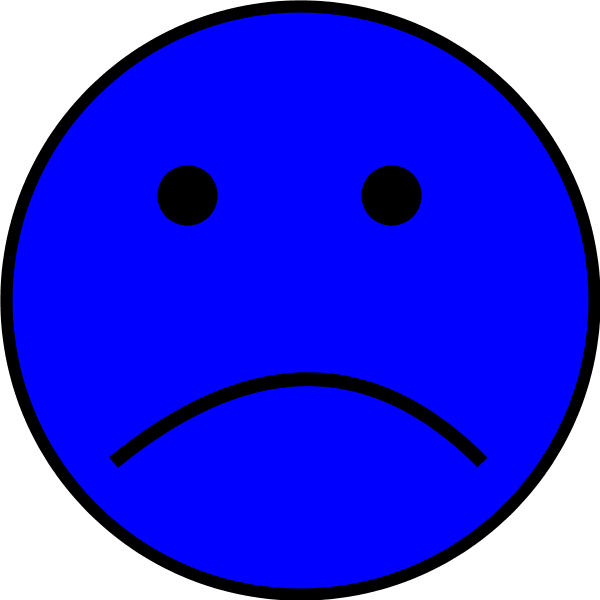 Blue sad face clipart