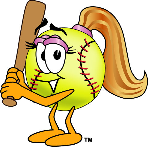 Cartoon softball clipart