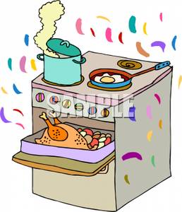 Cooking on stove clipart