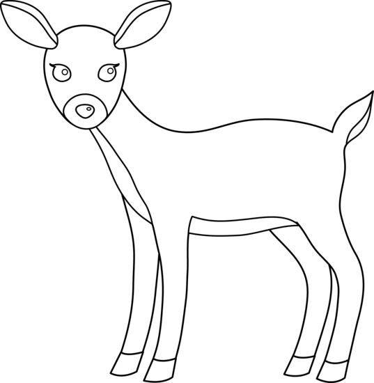 Cute deer line art free clip art