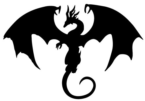 Flying dragon silhouette free clipart images