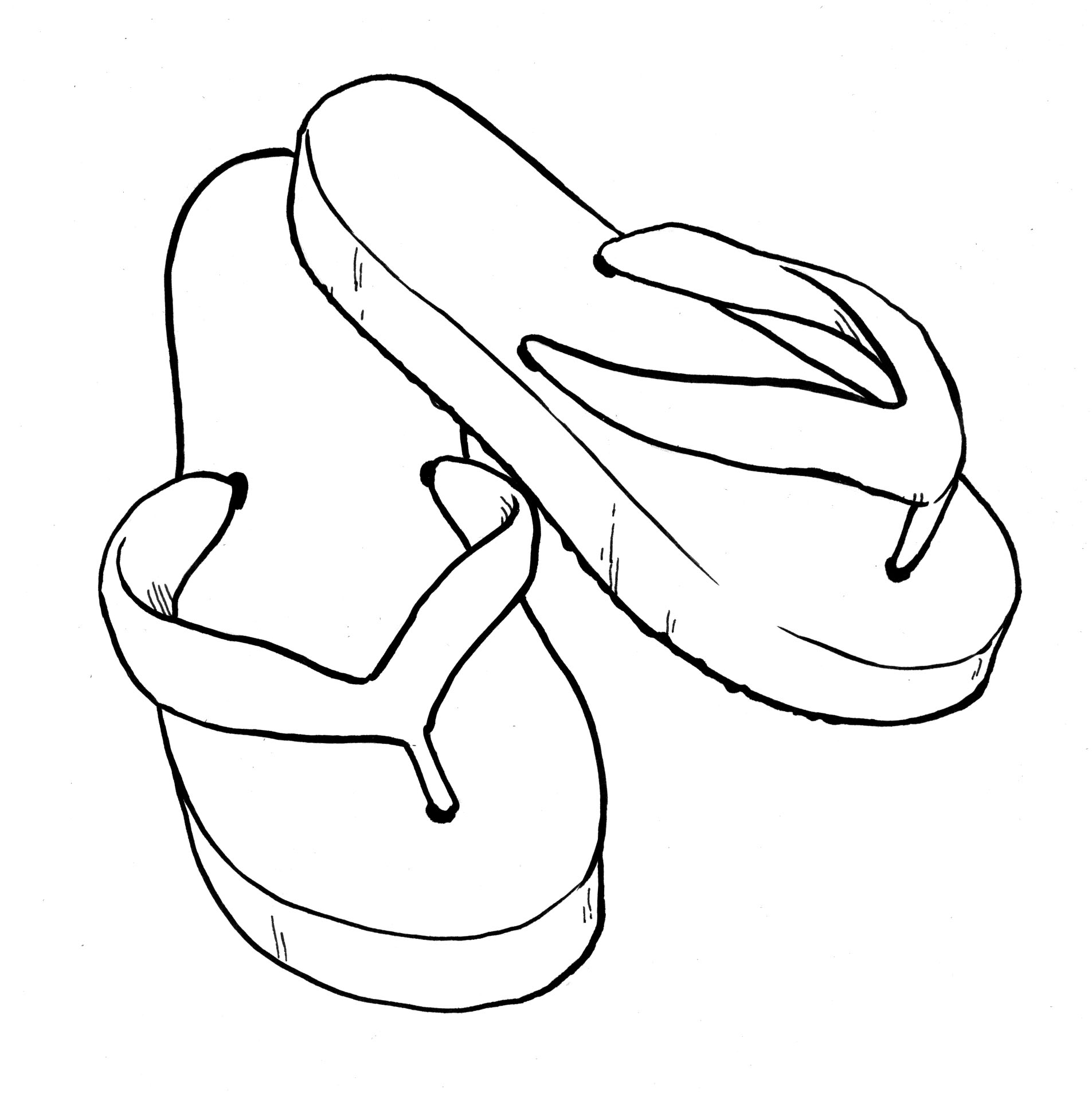 Free coloring pages flip flops clipart