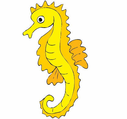 Free printable seahorse image drawing