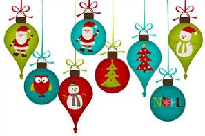 Holiday header ornaments