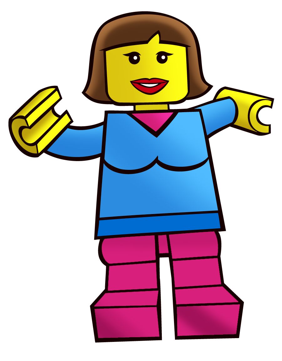 Lego girl minifigure clipart