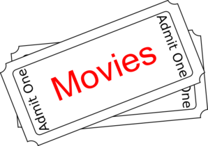 Movies ticket button clip art at vector clip art