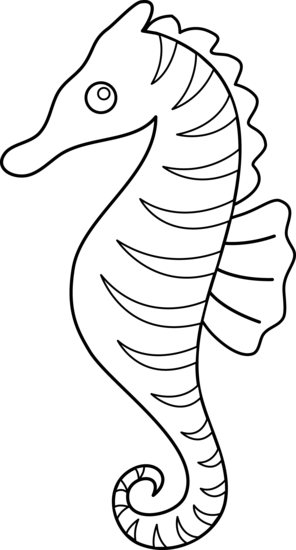Seahorse coloring page free clip art