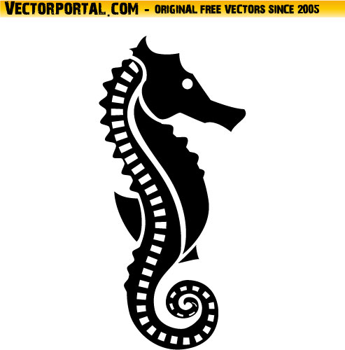 Seahorse vector clip art by vectorportal on