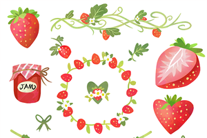 Strawberry clipart products creative market