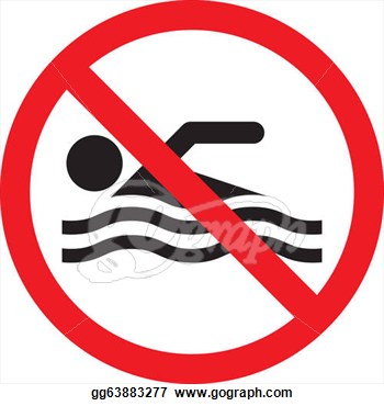 Vector art no swimming sign clipart drawing gg