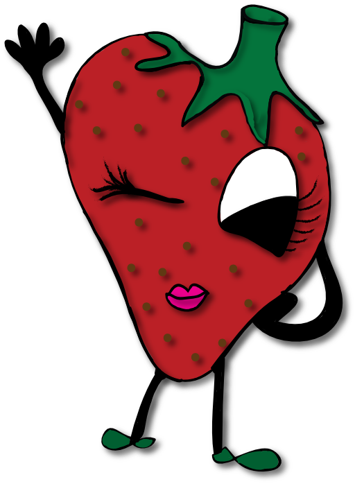 Winking strawberry clipart royalty free public