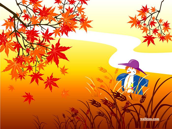 Autumn vector illustrations of fall colours