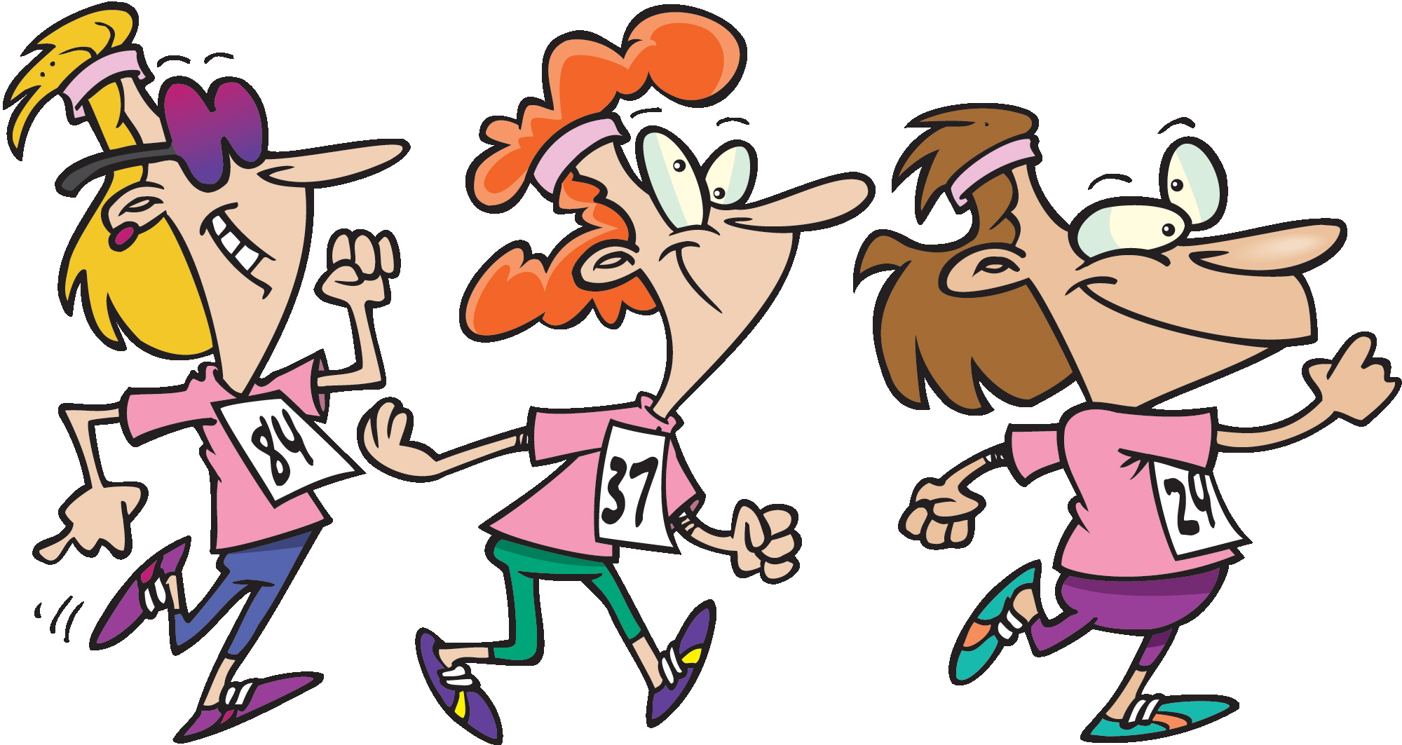 Exercise people walking cute clipart