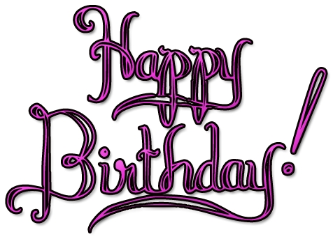 Happy birthday in purple images clipart