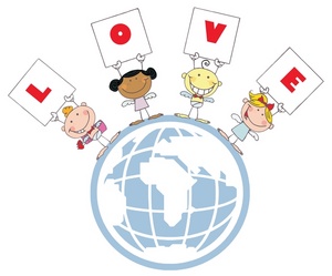 Love clipart image angels spelling out the word love